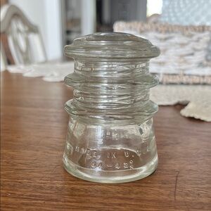 Vintage Hemingray-10 Glass Insulator - Clear